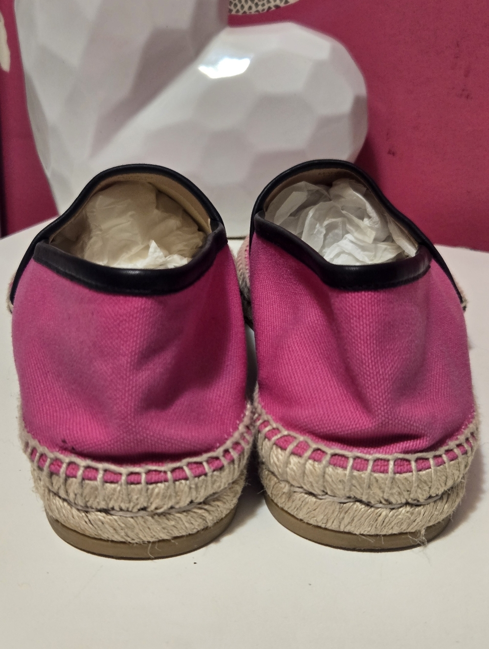 EUC GuccI Pilar Pink Canvas Logo Espadrilles Size 10 USA - Picture 10 of 12